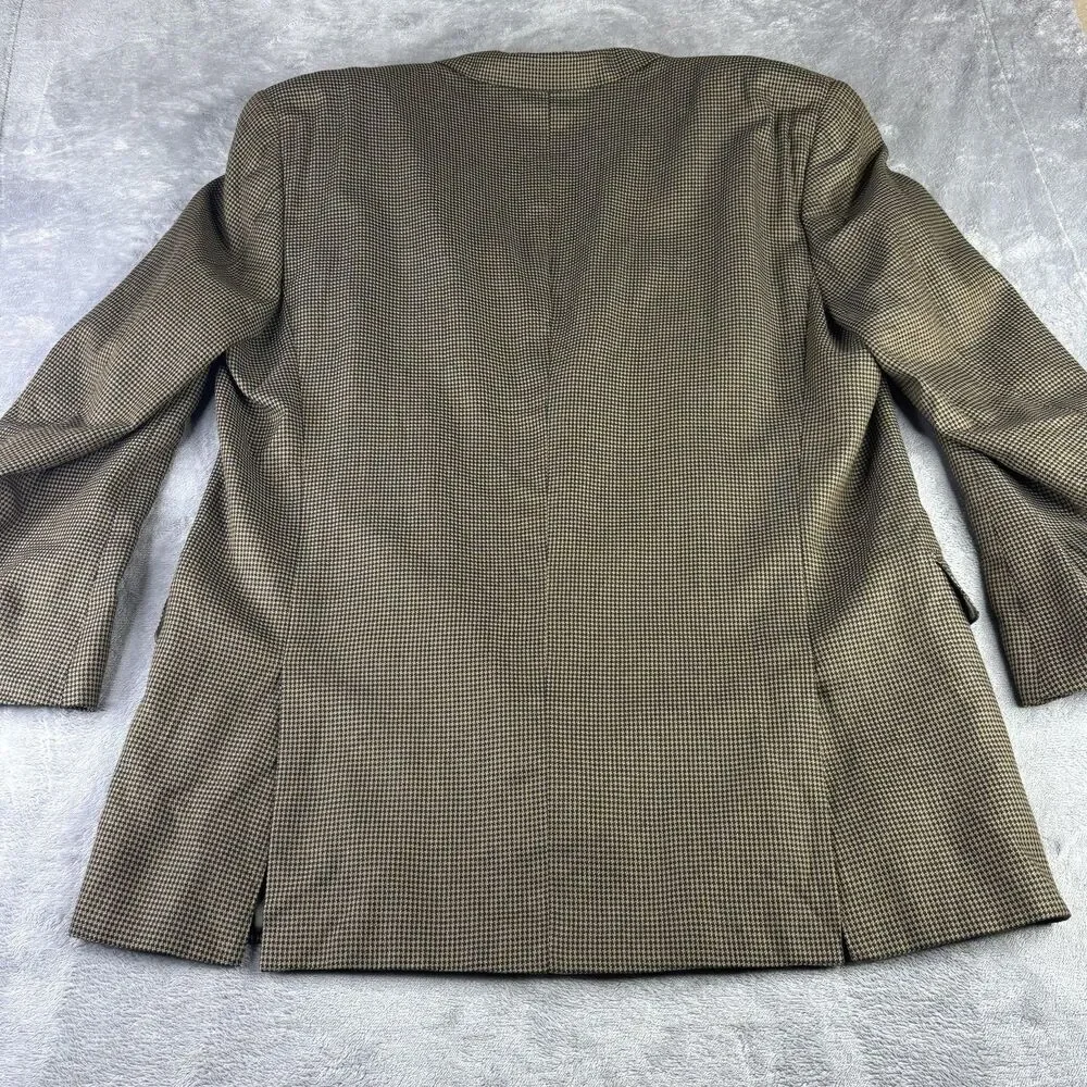Joseph‎ Abboud Blazer Mens 46 Long 100% Silk Houndstooth 3-Button Sport Coat